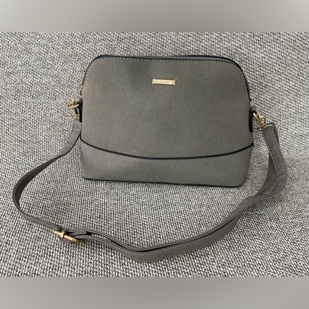 Elim & Paul - Elegant Gray Dome Crossbody Bag with Adjustable Strap - Small
